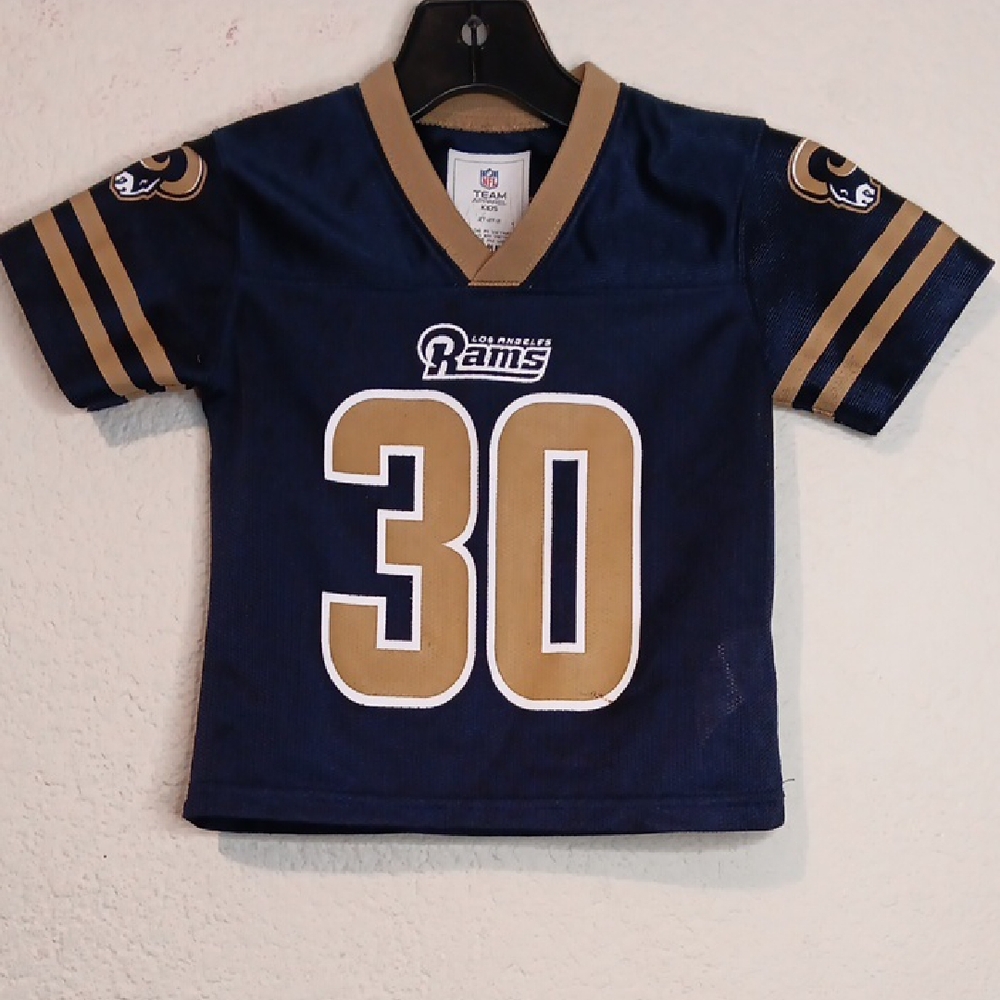 NFL Rams #30 Gurley II Kids Navy and Gold Rams Jersey